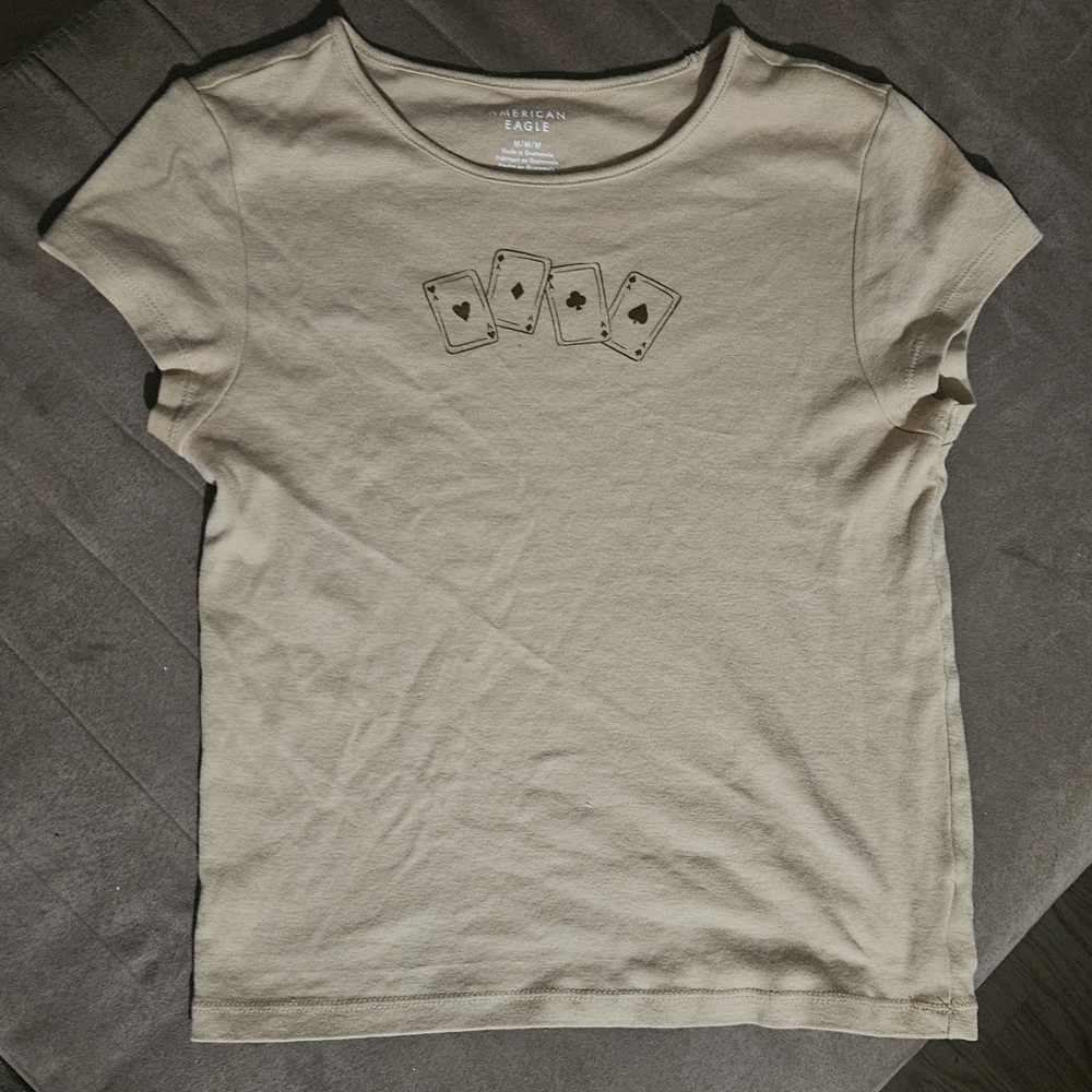 American Eagle Outfitters Tan Short Sleeve Tee